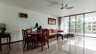 Dining area and living room