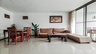 Dining area and living room