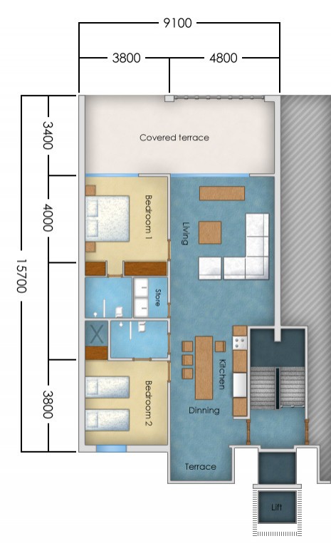 Plan of Casuarina Shores apartment